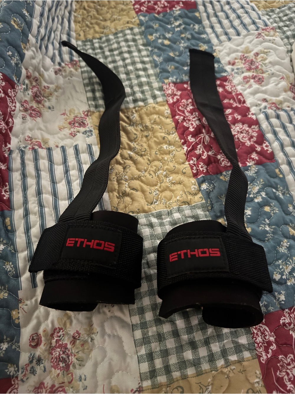 ETHOS Black Wrist Wraps with Red Logo